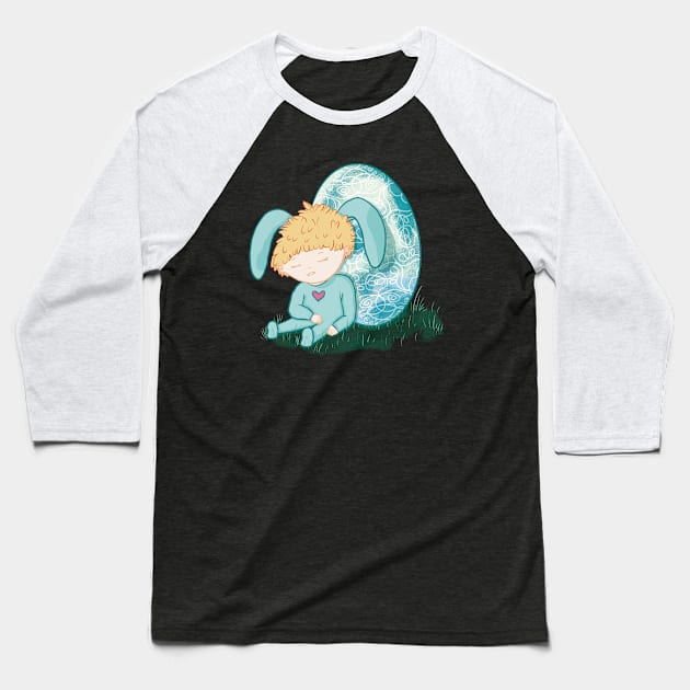 Cute anime Easter boy Baseball T-Shirt by Xatutik-Art